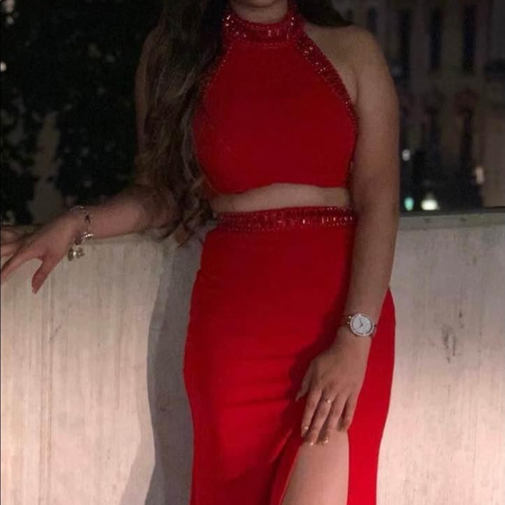 Red Two Piece Dress